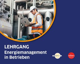 Deckblatt des Programmfolders zum Lehrgang "Energiemanagement in Betrieben"