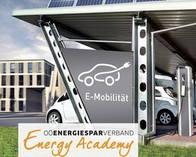 Deckblatt des Programmfolders zum Trainingsseminar "E-Mobilität für Betriebe"